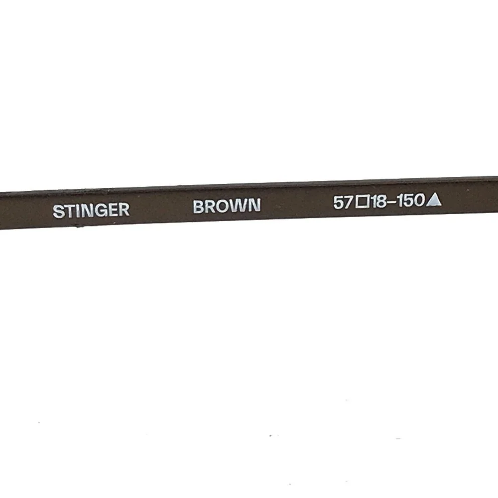 XXL Eyeglasses Frames Stinger BROWN Rectangle Square Wire Rim 57-18-150